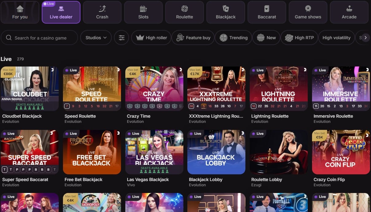 Cloudbet Live Dealer